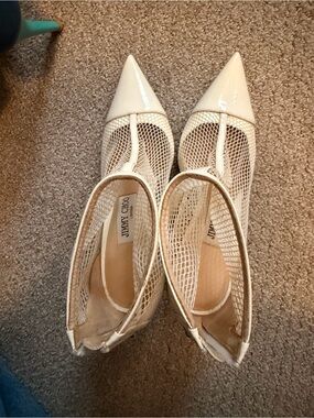 Jimmy Choo Ivory Mesh Pointed-Toe Pumps